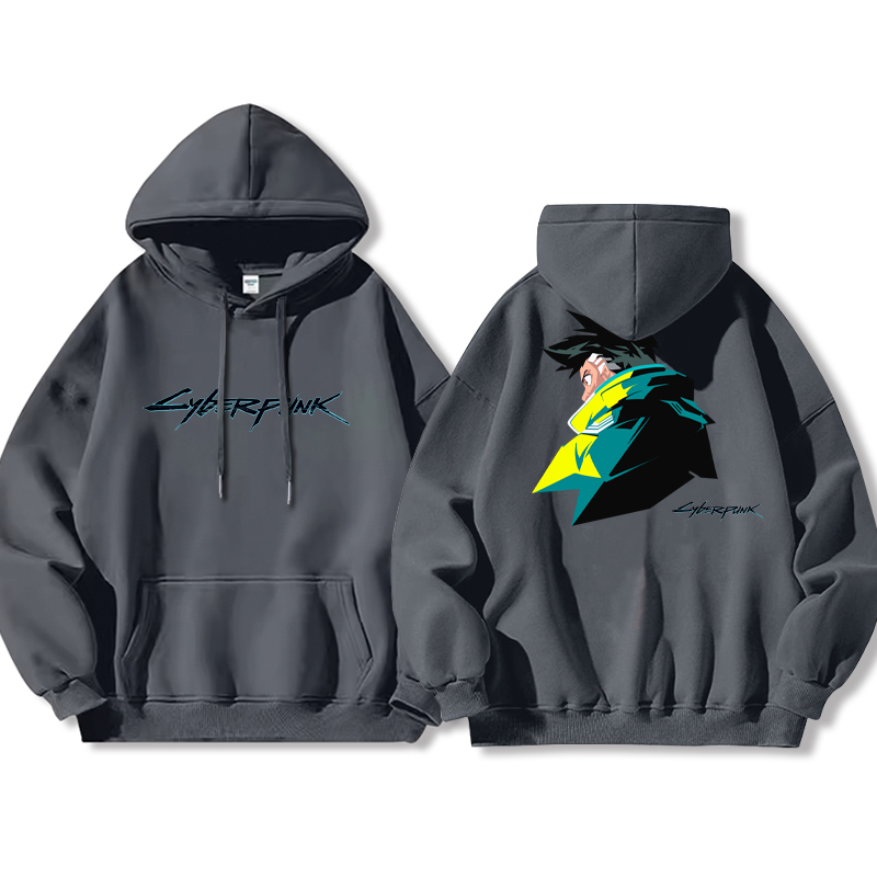 賽博朋克 聯名衛衣2024秋冬新款親子情侶裝薄絨款連帽衛衣