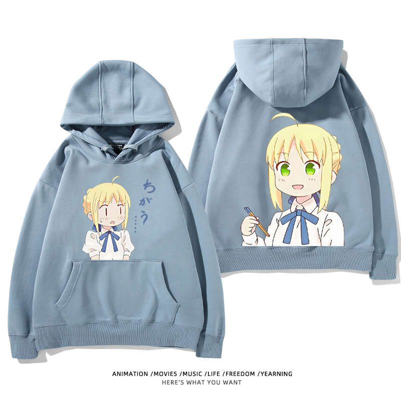 fate 2024秋冬新款親子情侶裝薄絨款連帽衛衣