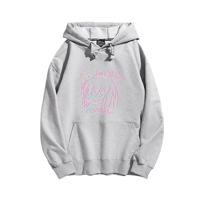 孤獨搖滾聯名衛衣2023秋冬新款親子情侶裝薄絨款連帽衛衣