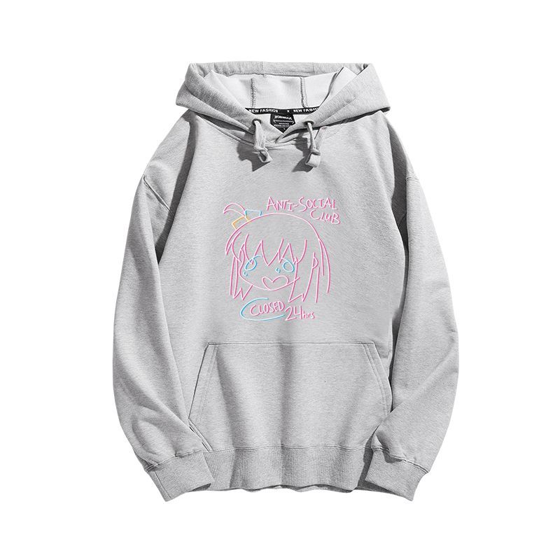 孤獨搖滾聯名衛衣2023秋冬新款親子情侶裝薄絨款連帽衛衣