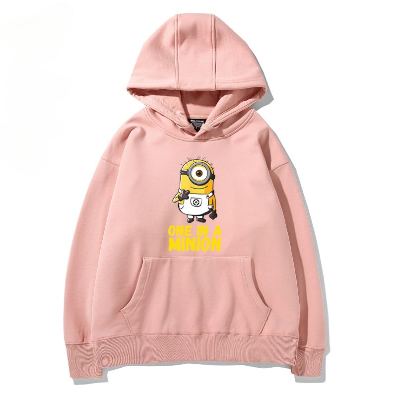 小黃人 聯名衛衣2024秋冬新款親子情侶裝薄絨款連帽衛衣