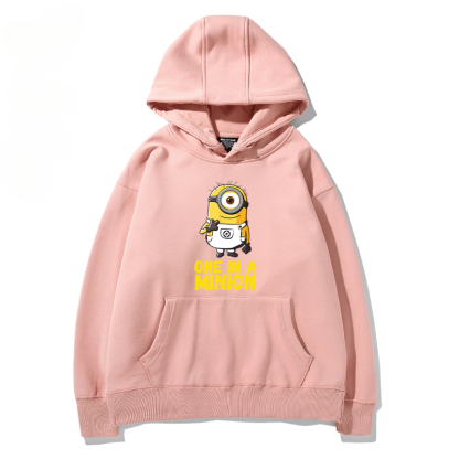 小黃人 聯名衛衣2024秋冬新款親子情侶裝薄絨款連帽衛衣