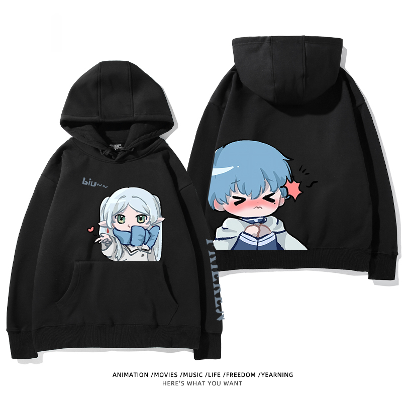 葬送的芙莉蓮 2024秋冬新款親子情侶裝薄絨款連帽衛衣