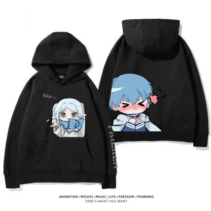 葬送的芙莉蓮 2024秋冬新款親子情侶裝薄絨款連帽衛衣