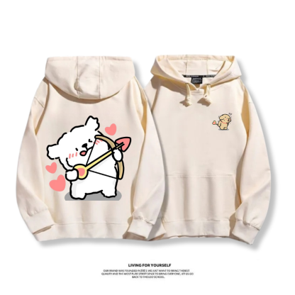 線條小狗 2025秋冬新款 親子情侶男女連帽衛衣