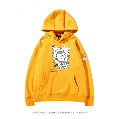 chiikawa 2024秋冬新款親子情侶裝薄絨款連帽衛衣