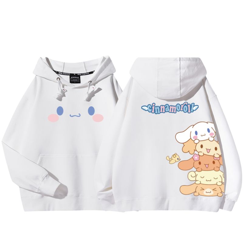 三麗鷗大耳朵狗聯名衛衣2023秋冬新款親子情侶裝薄絨款連帽衛衣-星夢cosplay