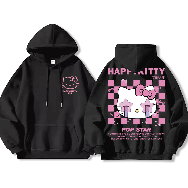 HelloKitty新款 寬鬆百搭 秋冬款 寬鬆連帽衛衣