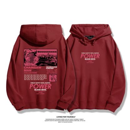 鏈鋸人新款 親子情侶男女款連帽衛衣