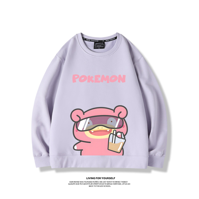 寶可夢喝奶茶2024親子情侶裝 圓領長袖