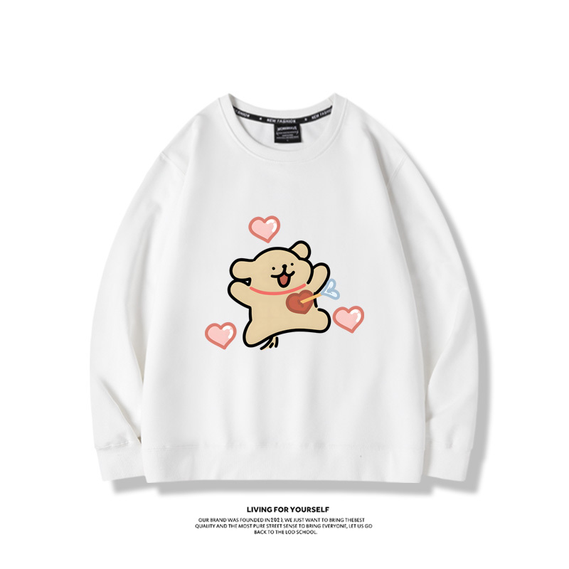 線條小狗2023親子情侶裝 圓領長袖