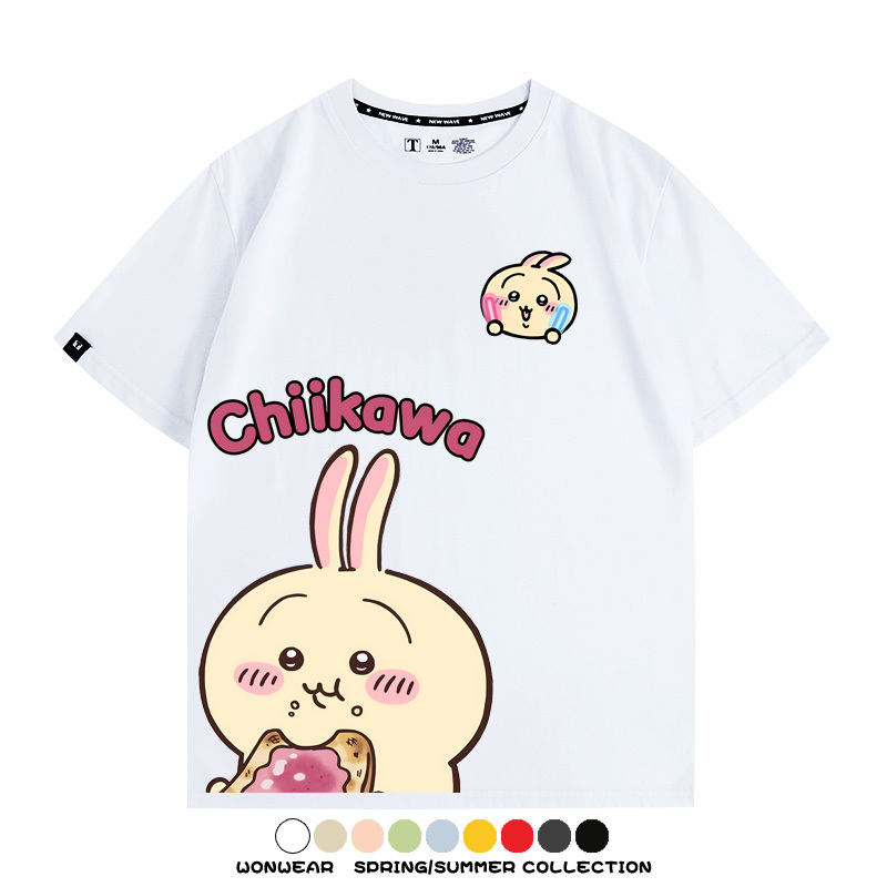 Chiikawa日系萌系吉伊卡哇可愛小八烏薩奇聯名短袖夏男T恤衫