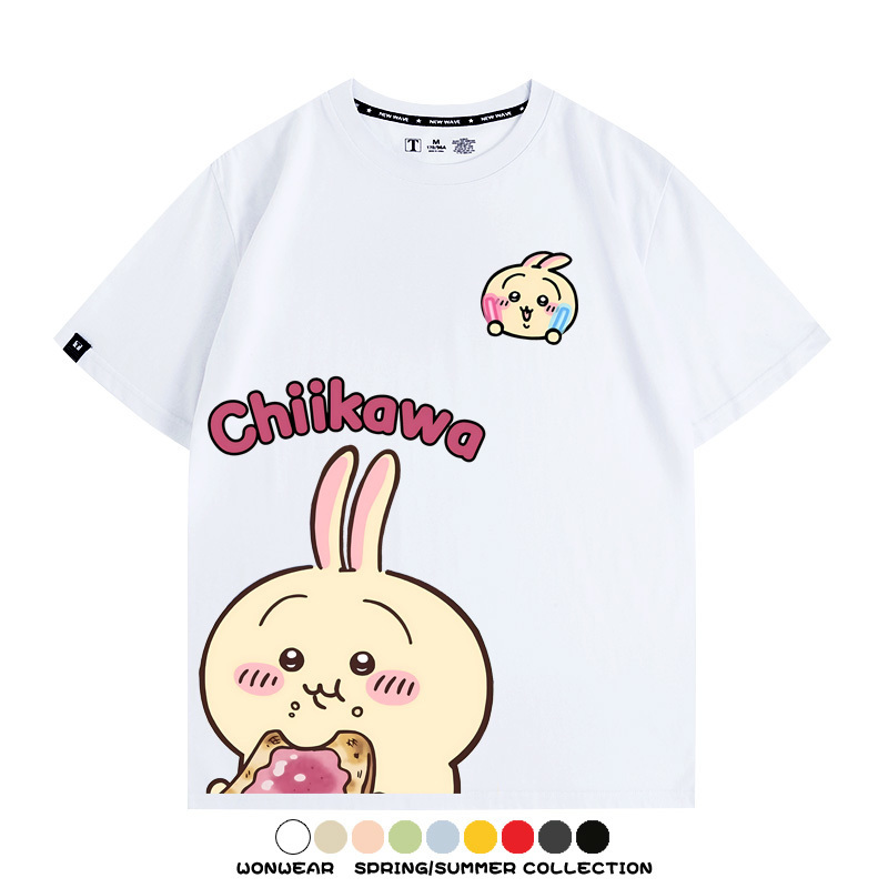 Chiikawa日系萌系吉伊卡哇可愛小八烏薩奇聯名短袖夏男T恤衫