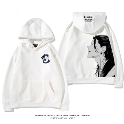 咒術迴戰聯名衛衣2024秋冬新款親子情侶裝薄絨款連帽衛衣