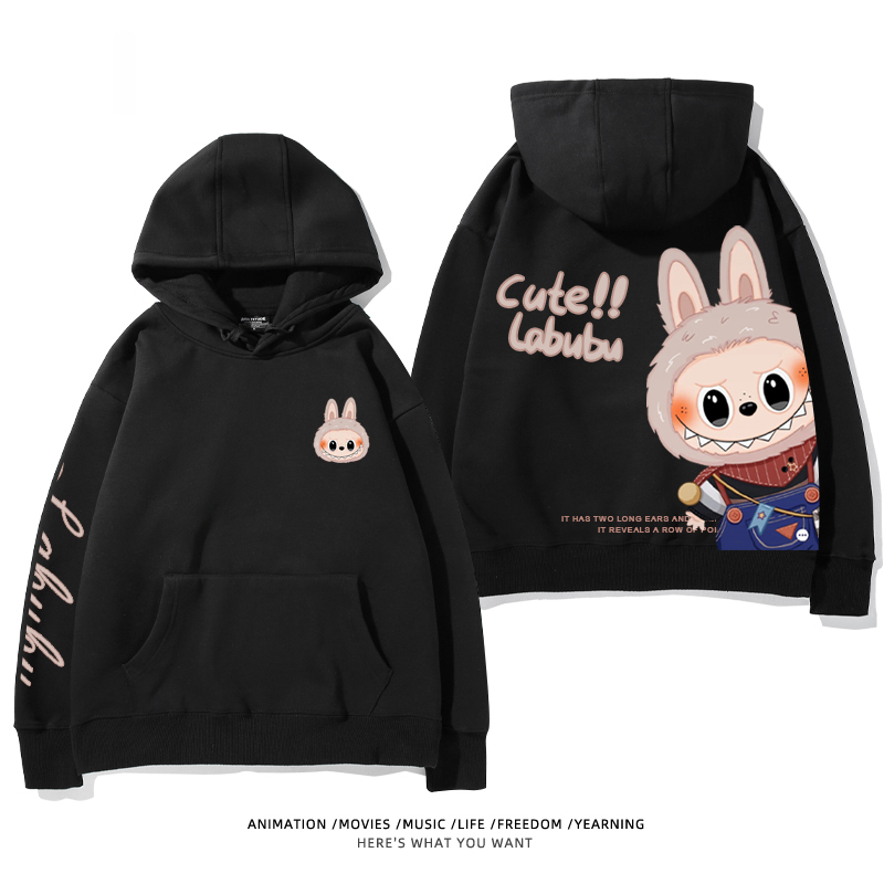 labubu新款 寬鬆百搭 秋冬款 寬鬆連帽衛衣