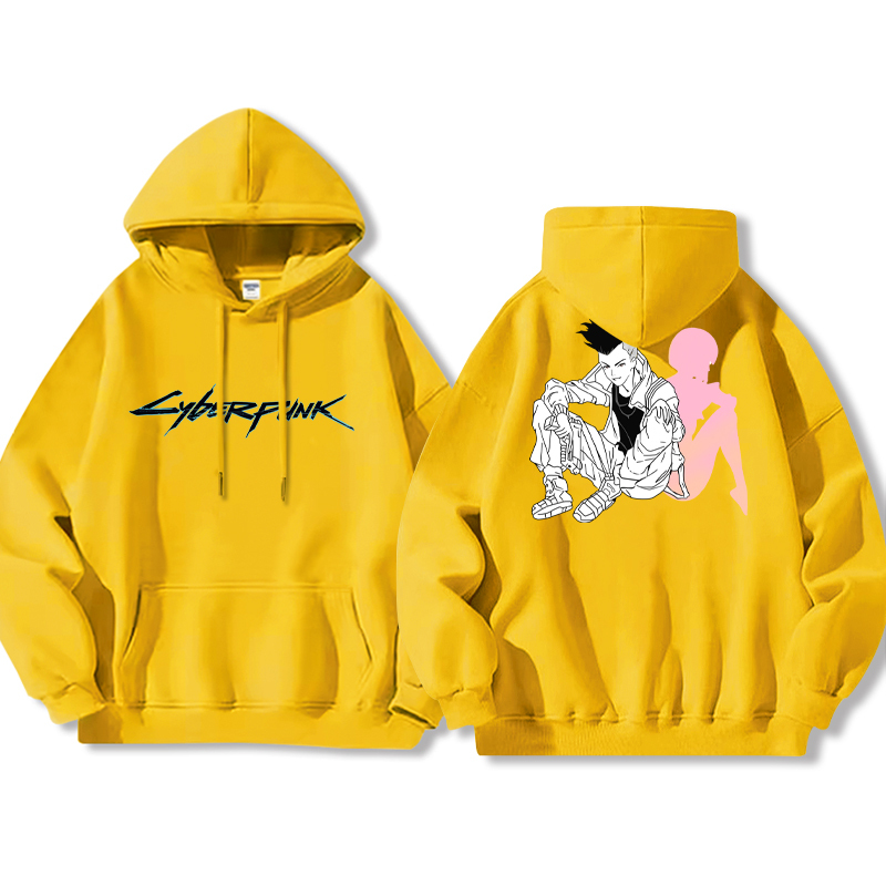 賽博朋克 聯名衛衣2024秋冬新款親子情侶裝薄絨款連帽衛衣