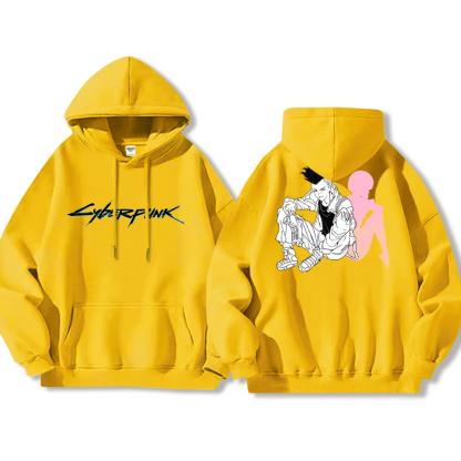 賽博朋克 聯名衛衣2024秋冬新款親子情侶裝薄絨款連帽衛衣