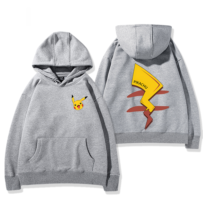 寶可夢 2024秋冬新款親子情侶裝薄絨款連帽衛衣