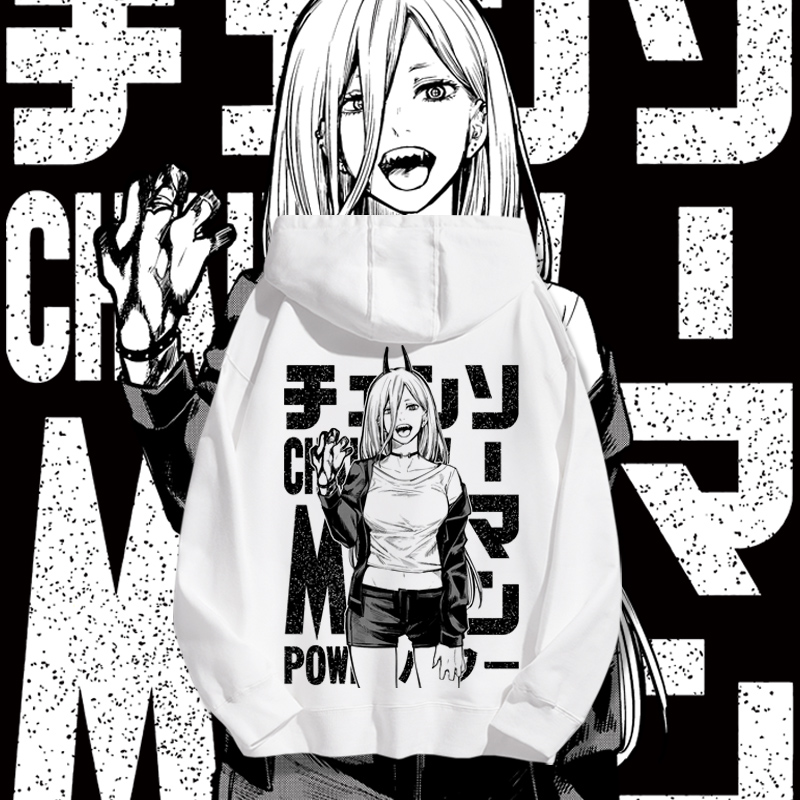 鏈鋸人聯名衛衣2023秋冬新款親子情侶裝薄絨款連帽衛衣