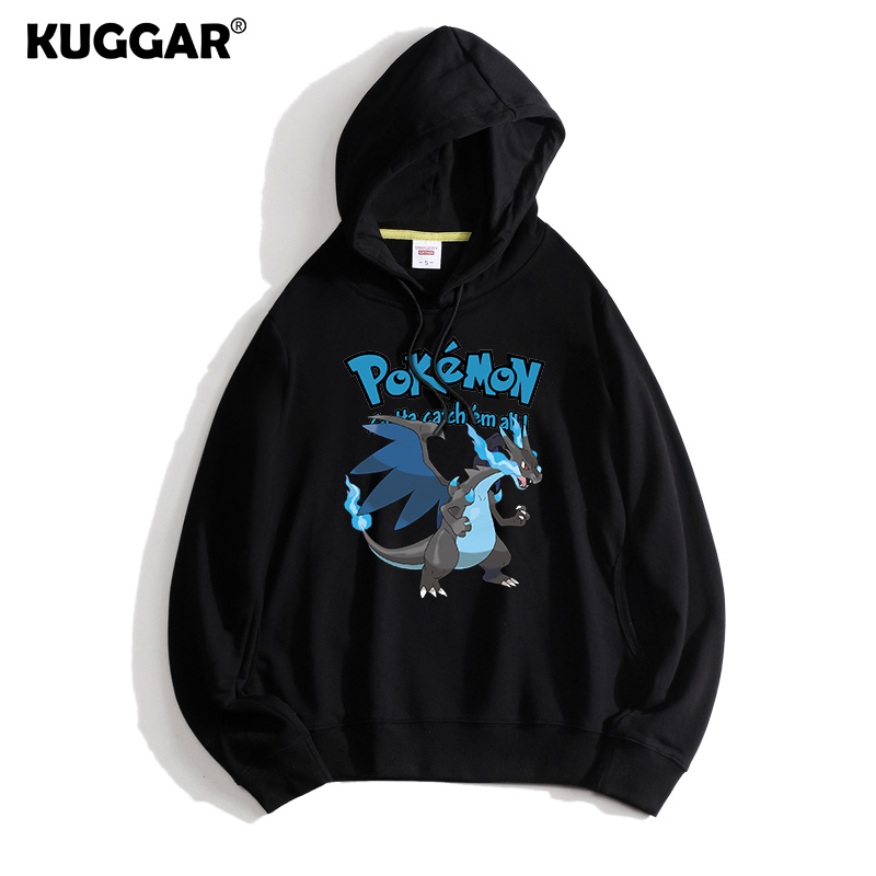 寶可夢聯名衛衣2024秋冬新款親子情侶裝薄絨款連帽衛衣