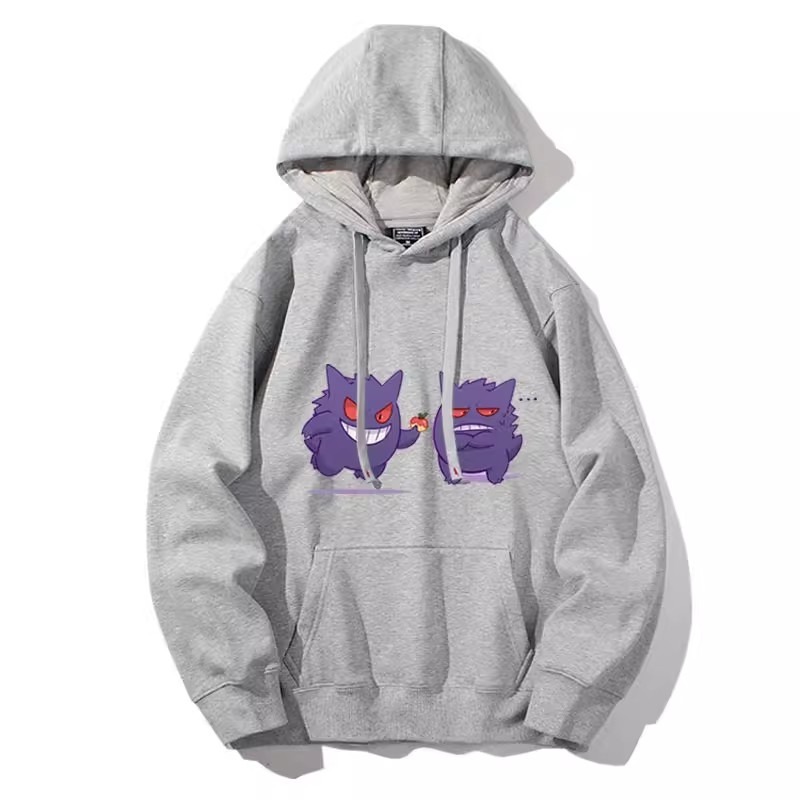 寶可夢聯名衛衣2024秋冬新款親子情侶裝薄絨款連帽衛衣