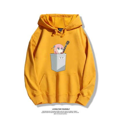 孤獨搖滾聯名衛衣2023秋冬新款親子情侶裝薄絨款連帽衛衣