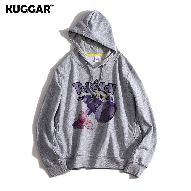 寶可夢聯名衛衣2024秋冬新款親子情侶裝薄絨款連帽衛衣