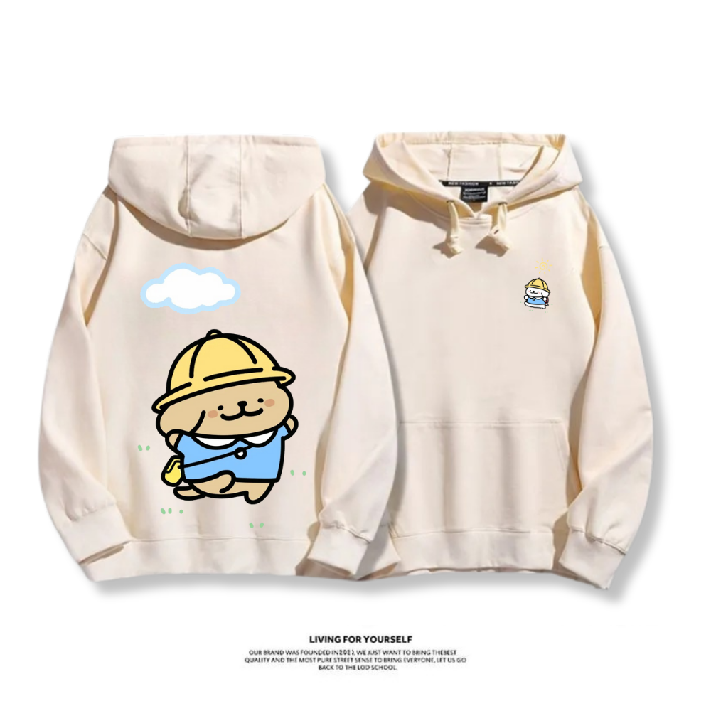 線條小狗 2025秋冬新款 親子情侶男女連帽衛衣