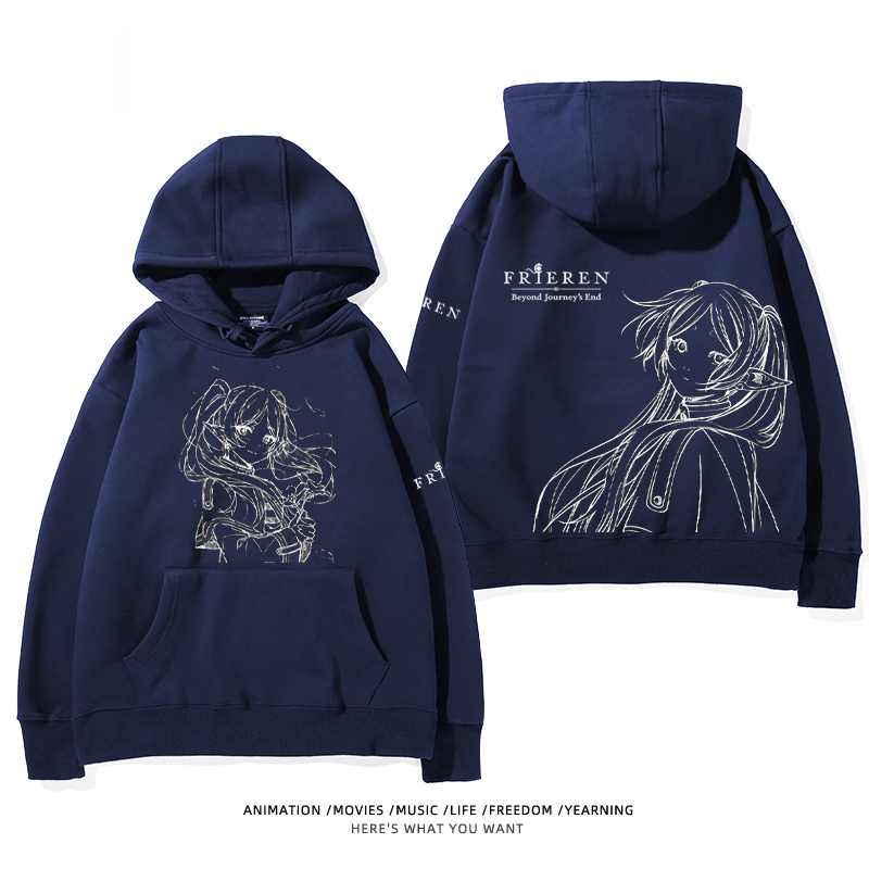 葬送的芙莉蓮 2024秋冬新款親子情侶裝薄絨款連帽衛衣