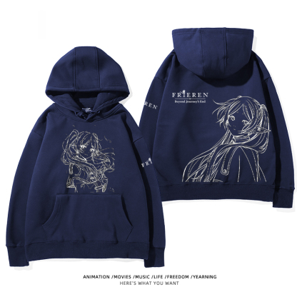 葬送的芙莉蓮 2024秋冬新款親子情侶裝薄絨款連帽衛衣