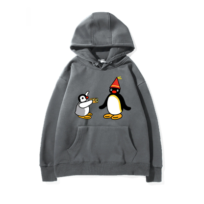 企鵝家族PINGU 聯名衛衣2024秋冬新款親子情侶裝薄絨款連帽衛衣
