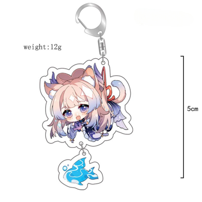原神八重神子魈可莉刻晴亞克力萬葉熒七七鍾離亞力克鑰匙扣掛飾【單買三件起送】