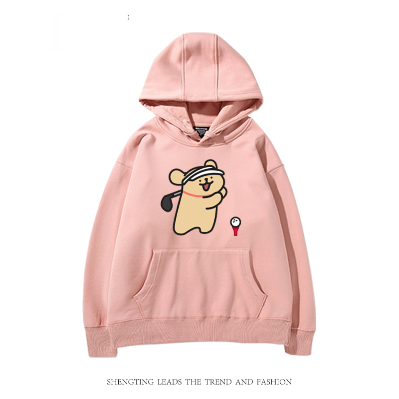 線條小狗 2024秋冬新款親子情侶裝薄絨款連帽衛衣