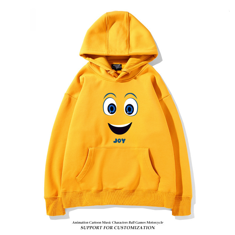 腦筋急轉彎 聯名衛衣2024秋冬新款親子情侶裝薄絨款連帽衛衣