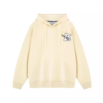 線條小狗音樂會聯名衛衣2024秋冬新款親子情侶裝薄絨款連帽衛衣