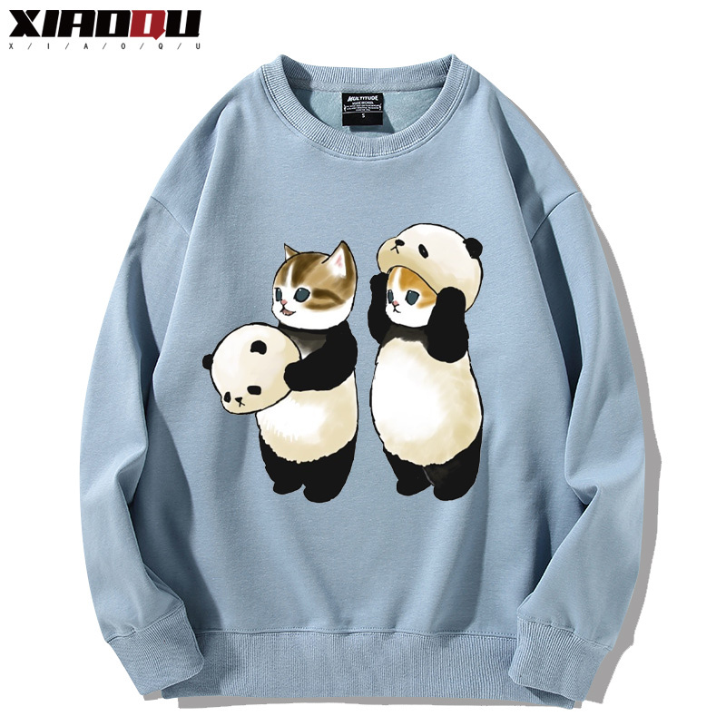 可愛貓咪熊貓 2024親子情侶裝 圓領長袖