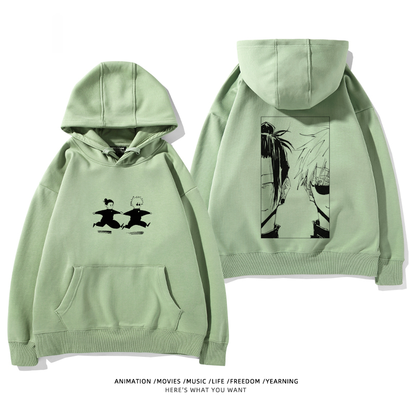 咒術迴戰聯名衛衣2024秋冬新款親子情侶裝薄絨款連帽衛衣
