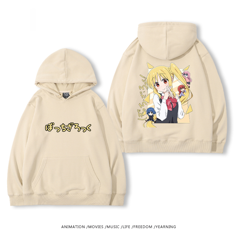 孤獨搖滾 聯名衛衣2024秋冬新款親子情侶裝薄絨款連帽衛衣