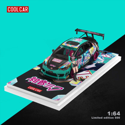 Cool Car 1:64 斯巴魯本田思域爆改 初音仿真合金汽車模型