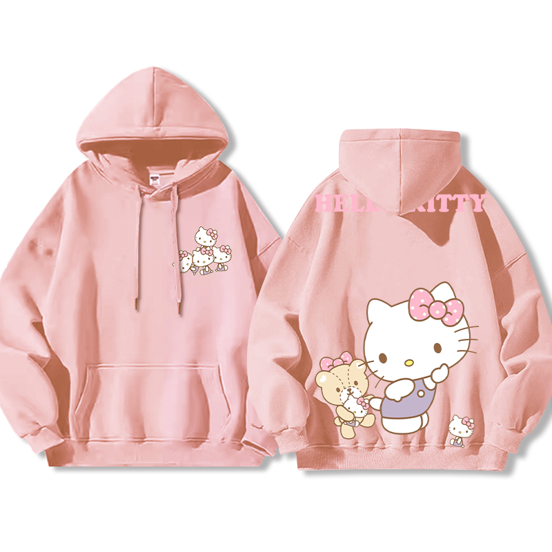 HelloKitty新款 寬鬆百搭 秋冬款 寬鬆連帽衛衣