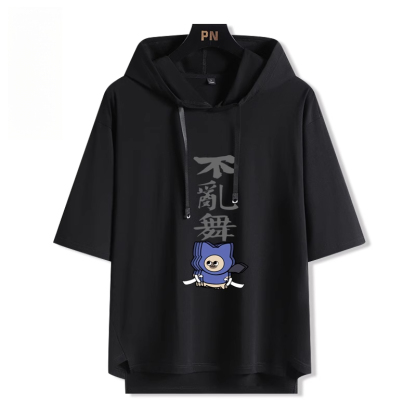 魔物獵人呆貓艾露貓搞怪  連帽短袖T恤