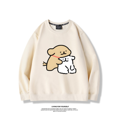 線條小狗2024親子情侶裝 圓領長袖