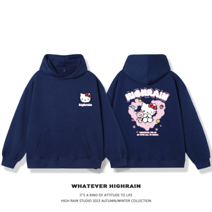 HelloKitty新款 寬鬆百搭 秋冬款 寬鬆連帽衛衣