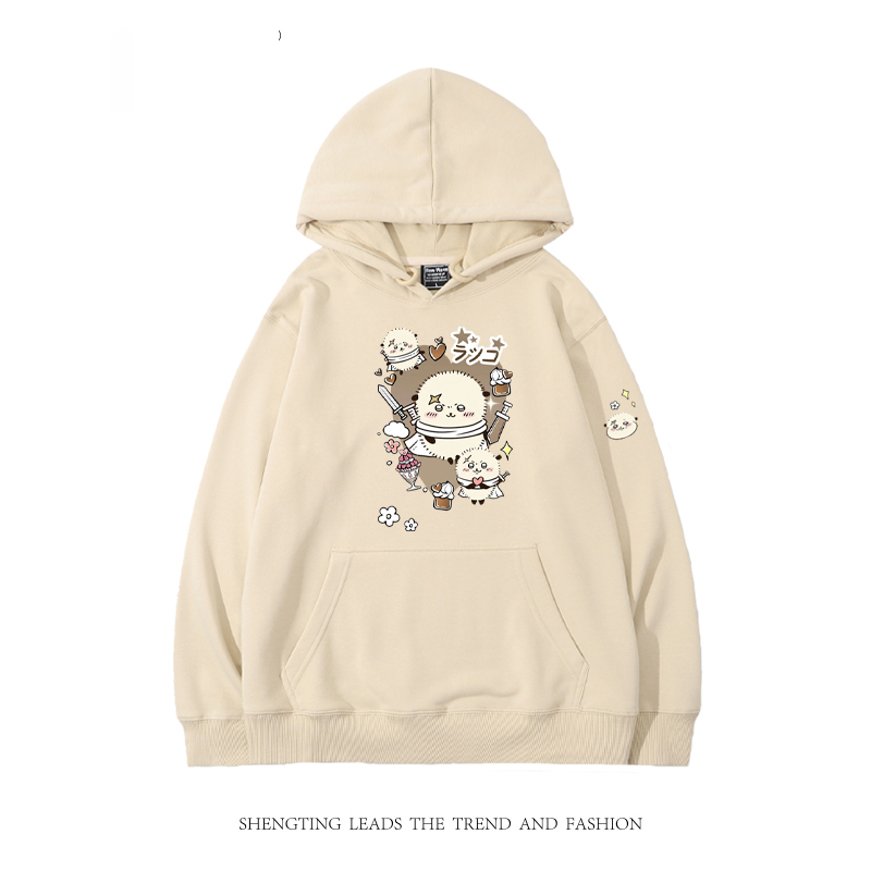 chiikawa 2024秋冬新款親子情侶裝薄絨款連帽衛衣