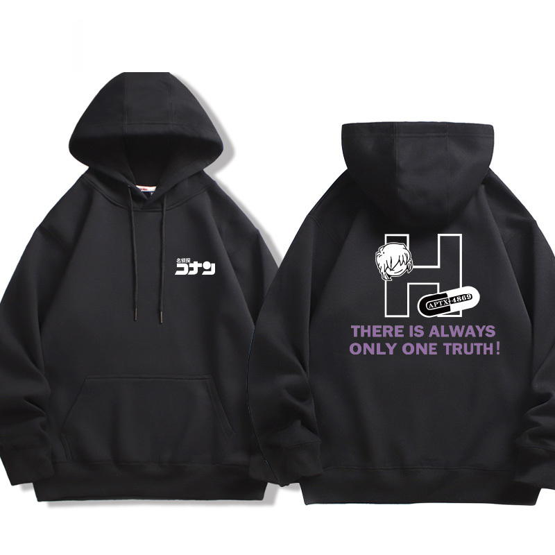 名偵探柯南 2024秋冬新款親子情侶裝薄絨款連帽衛衣