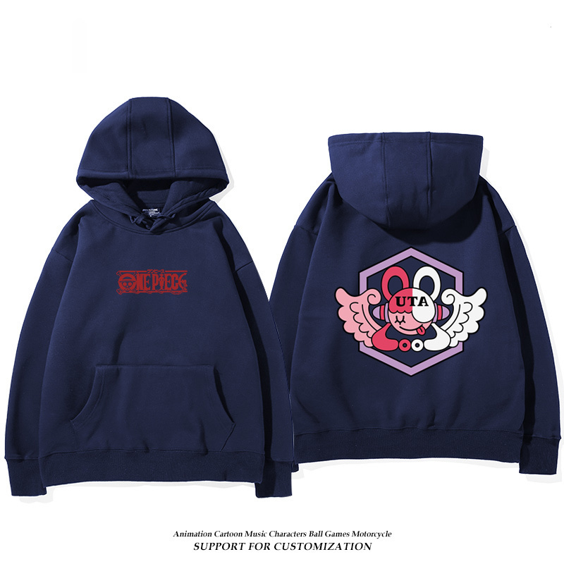 航海王紅髮歌姬烏塔 聯名衛衣2024秋冬新款親子情侶裝薄絨款連帽衛衣