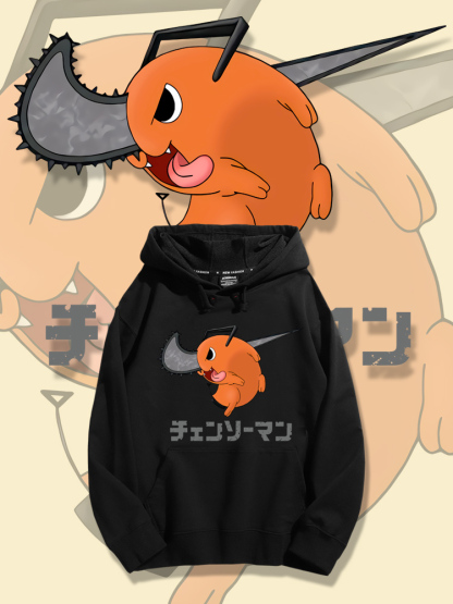 鏈鋸人波奇塔聯名衛衣2023秋冬新款親子情侶裝薄絨款連帽衛衣