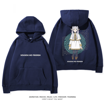 葬送的芙莉蓮 2024秋冬新款親子情侶裝薄絨款連帽衛衣