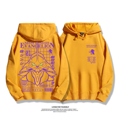 EVA新世紀福音戰士聯名衛衣2023秋冬新款親子情侶裝薄絨款連帽衛衣