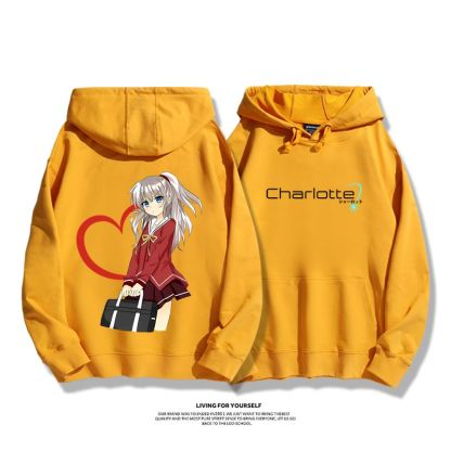 Charlotte聯名衛衣2024秋冬新款親子情侶裝薄絨款連帽衛衣